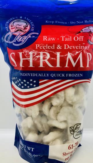 Chef Peeled & Deveined Shrimp Raw Tail-Off 907g