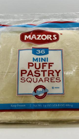 Mazors Mini Puff Pastry Squares 680g.