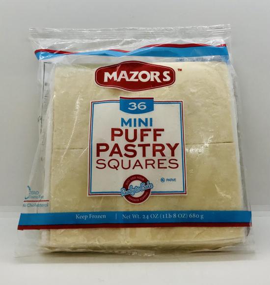 Mazors Mini Puff Pastry Squares 680g.