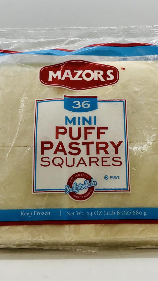 Mazors Mini Puff Pastry Squares 680g.