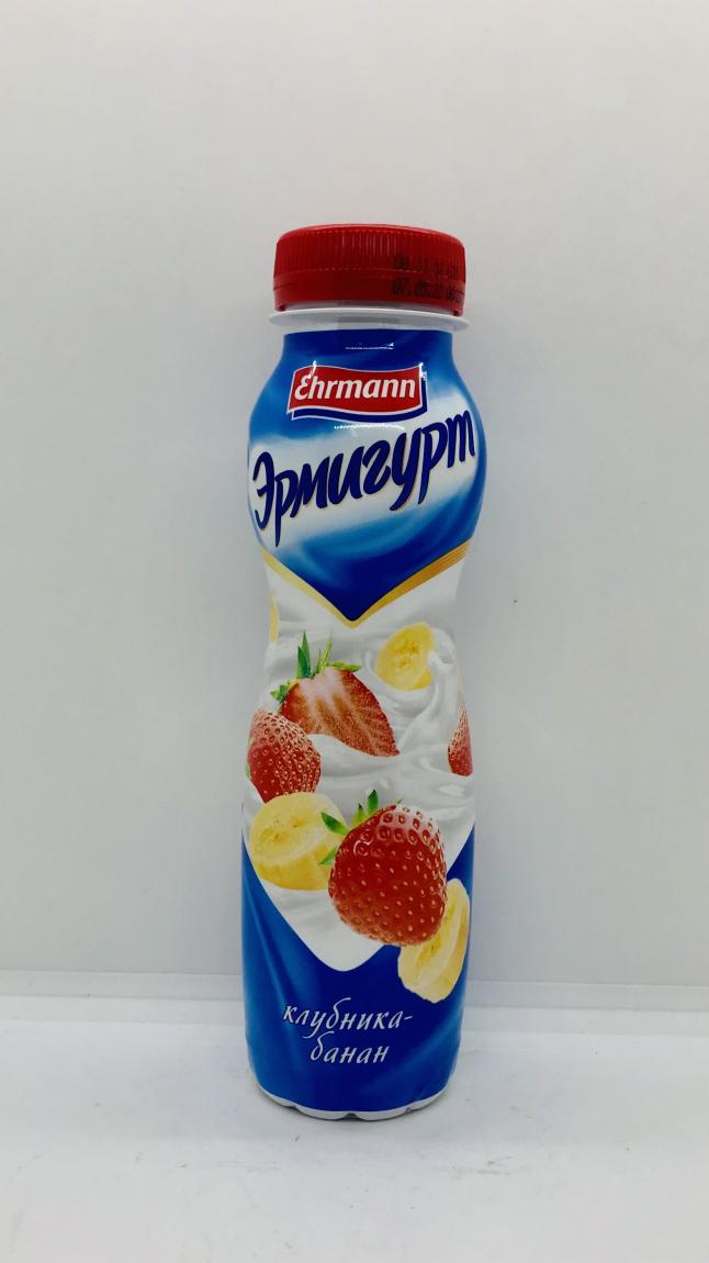 Ermighurt yogurt drink strawberry-banana 290g.