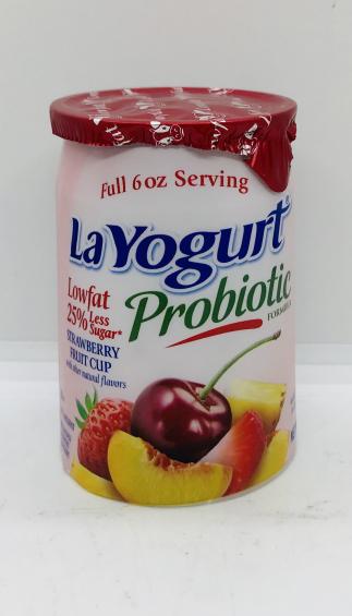 La Yogurt Probiotic Strawberry fruit cup 170g.