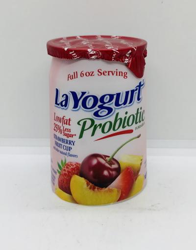 La Yogurt Probiotic Strawberry fruit cup 170g.