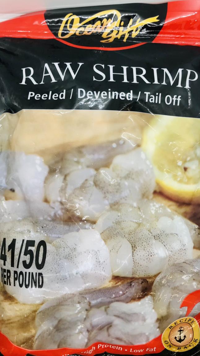 Ocean Gift Raw Shrimp Peeled Deveined Tail Off 907g