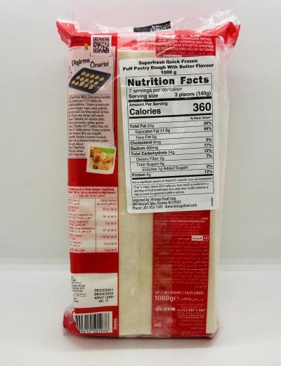 SuperFresh Frozen Dough w. Butter Flour 1000g.