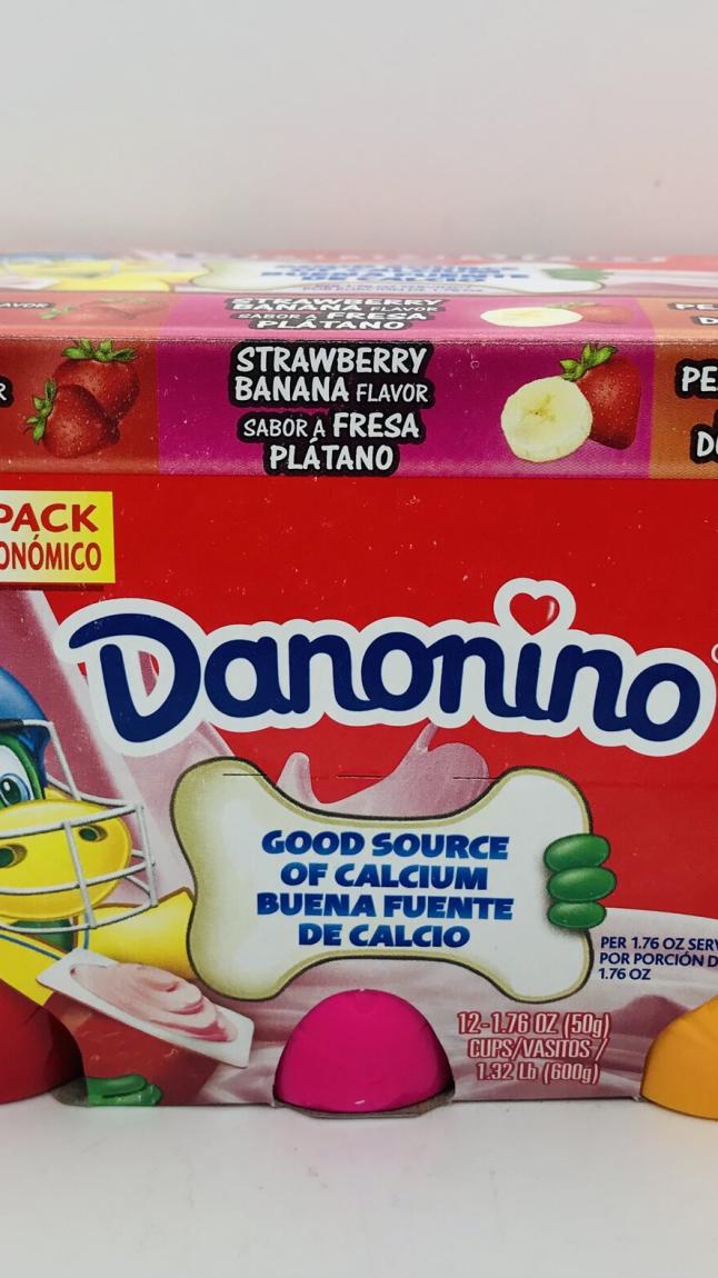 Danonino Dairy Snack Straw/Peach/Straw.banana 12Pk