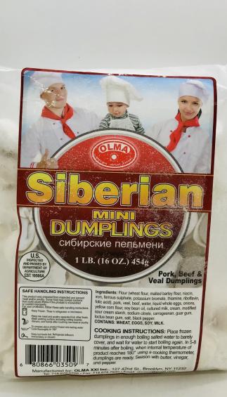 Olma Siberian Mini Dumplings Pork, Beef, & Veal 454g