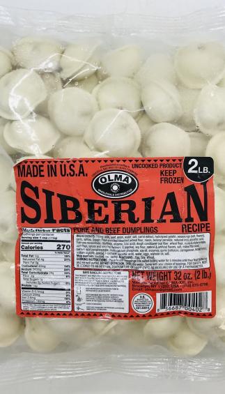 Olma Siberian Por & Beef Dumplings Keep Frozen 2LB