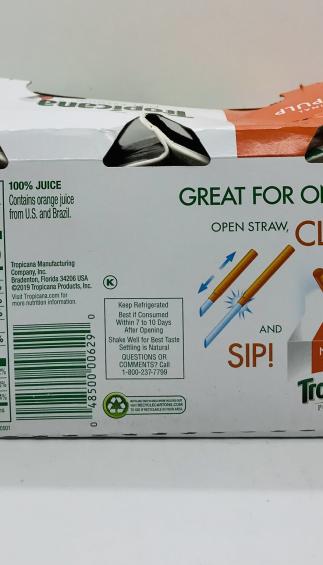 Tropicana pure premium 100% orange juice 6pcs