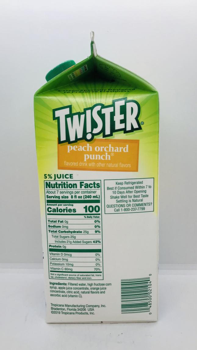 Twister peach orchard punch 1.75L