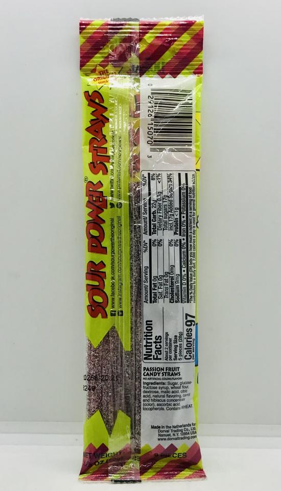 Dorval Candy Straws Passion Fruit 50g.