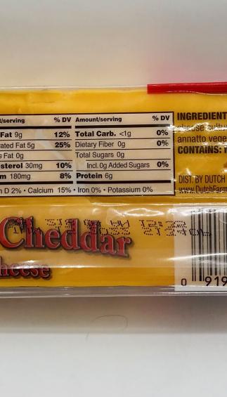 Dutch farms Sharp Cheddar Cheese 227g.