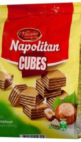 Vincinni Napolitan Cubes with Hazelnut Filling 250g