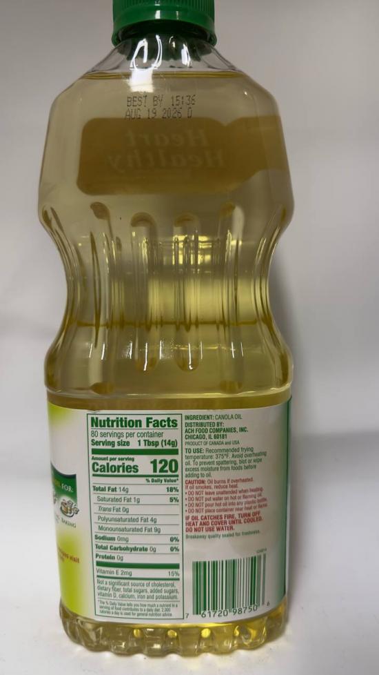 MAZOLA Canola Oil Cholesterol Free