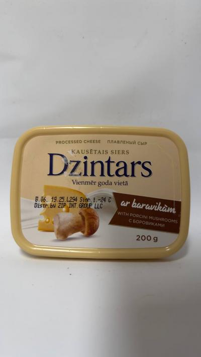 Dzintars Processed cheese with porcine mushrooms 200g