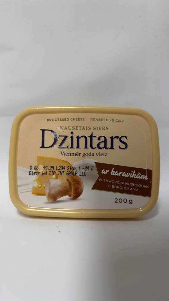 Dzintars Processed cheese with porcine mushrooms 200g