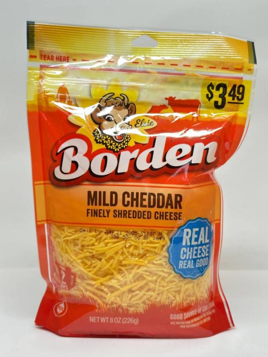 Borden Mild Cheddar Finely Shredded Cheese  226g