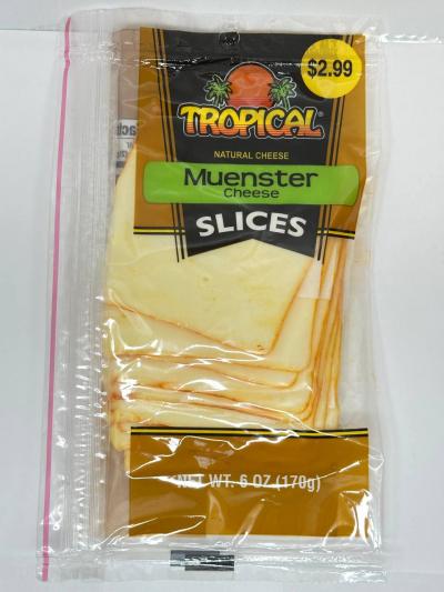 Tropical Natural Cheese Muenster Cheese Slices  170g