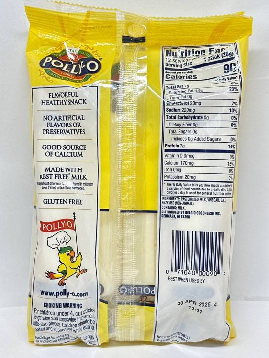 POLLY- O String Cheese Whole Milk Low - Moisture Mozzarella Cheese   340g