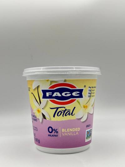 FAGE total 0% milkfat blended vanilla 907g