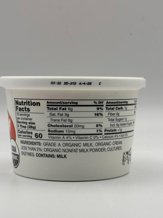 Organic Sour Cream 425g