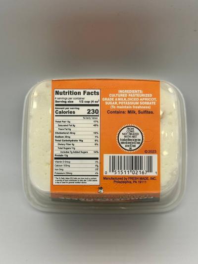 Fresh Made Farmer Cheese with Apricot  1lb