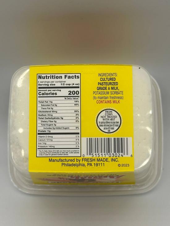 Fresh Made Amish Farmer Cheese 453g