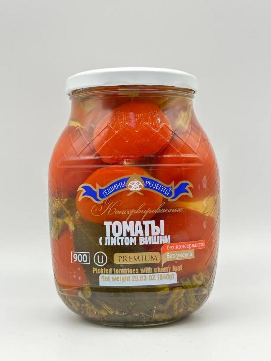 TESHINI RETSEPTI Pickled Tomatoes with Cherry leaf 840g