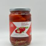 BELEVINI sliced red bell peppers in vinegar 680g