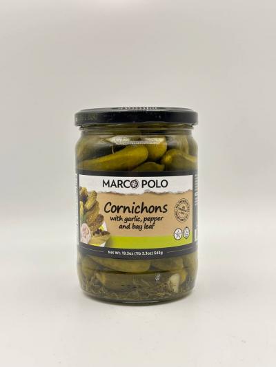 MARCOPOLO Cornichons with garlic, pepper and bay leaf 545g