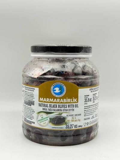 Marmarabirlik Natural Black Olives With Oil 1000g