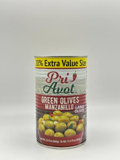 PRI AVOT Green Olives Manzanillo / Large Olives 380g