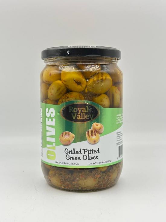 ROYAL VALLEY Grilled Pitted Green Olives 700g