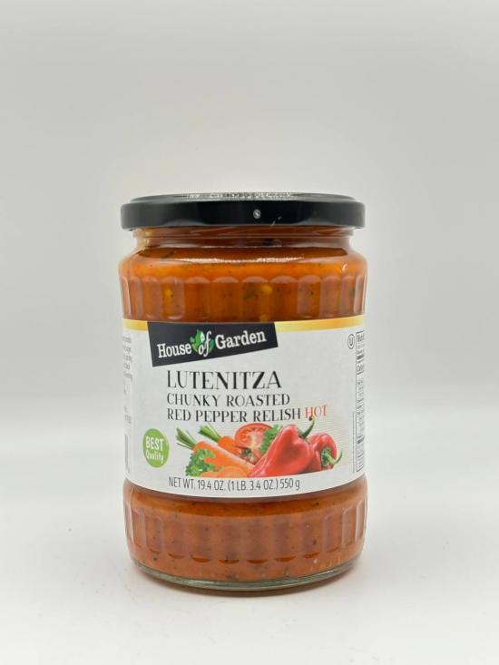 HOUSE GARDEN Lutenitza chunky Roasted Red Pepper Relish Hot 550g