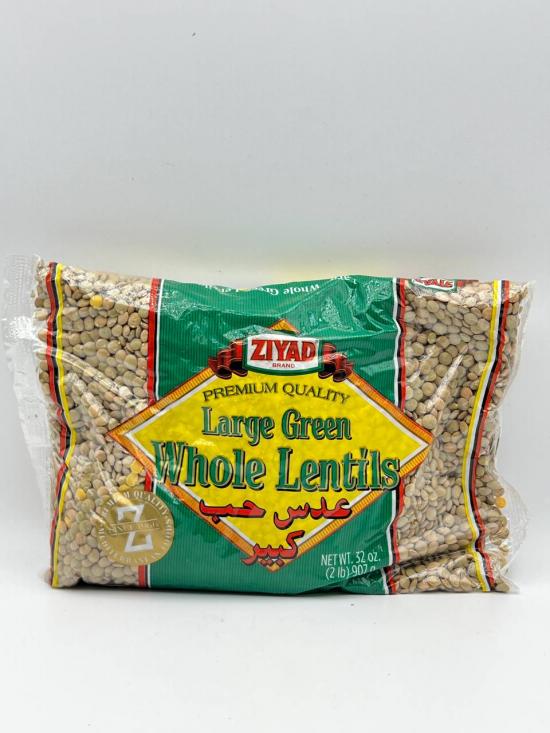 ZIYAD Large Green Whole Lentils 907g