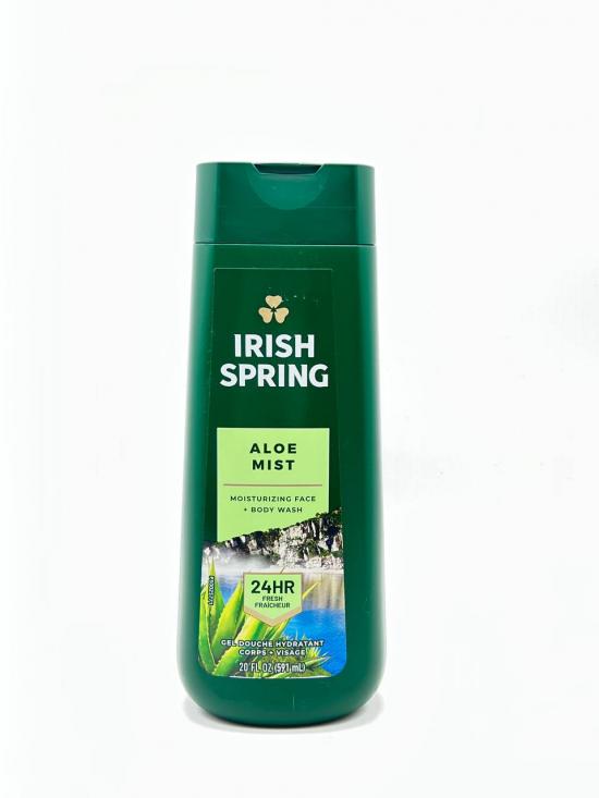 IRISH SPRING ALOE MIST MOISTURIZING FACE + FACE 24 H GEL DOUCHE 591ML