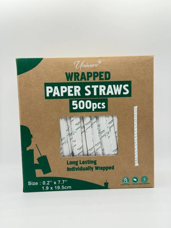 WRAPPED PAPER STRAWS 500PCS