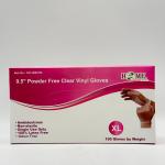 POWDER FREE CLEAR VINYL GLOVES XL 100glove