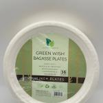 Green wish bagasse plates 36pcs