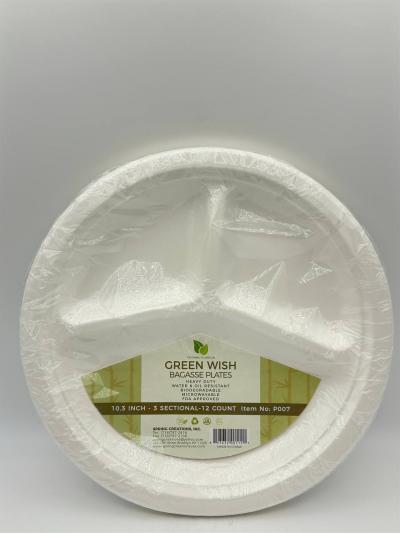 Green wish bagasse plates 12pcs