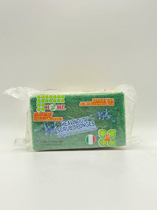 HOME HEAVY DUTY SCRUB SPONGES 3PCS