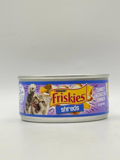 FRISKIES SHREDS TURKEY  & CHEESE DINNER IN GRAVY 156G CAT FOOD