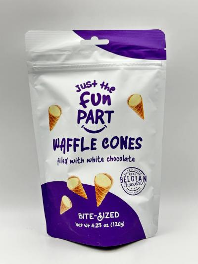 JUST FUN PART WAFFLE CONES WITH WHITE CHOCOLATE 120g