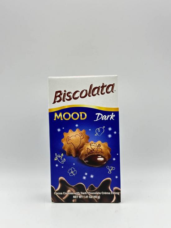 BISCOLATA MOOD DARK COCOA COOKIES WITH DARK CHOCOLATE 40g