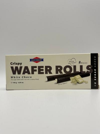 CRISPY WAFER ROLLS WHITE CHOCO NO SUGAR 140g