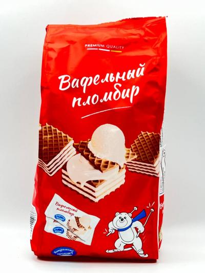 Waffle ice cream white wafer sheet chocolate cream 400g