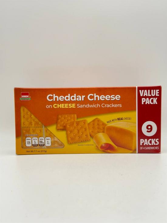 CHEDDAR CHEESE ON CHEESE SANDWICH CRACKERS 217G