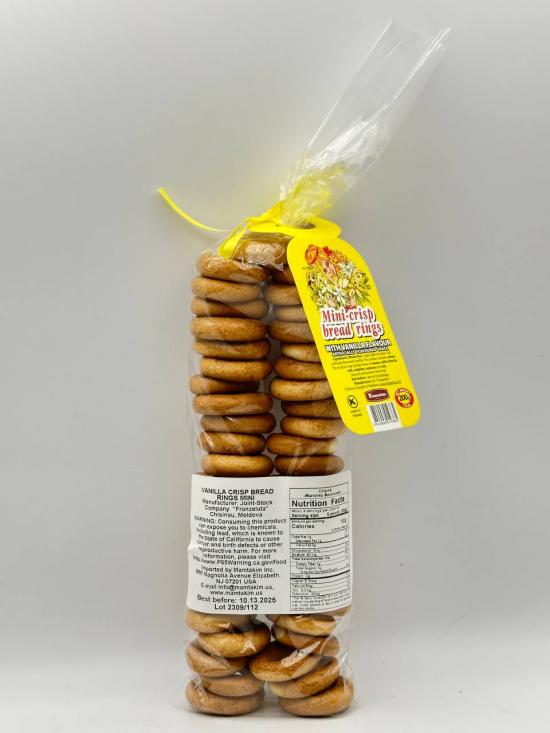 FRANZELUTA MINI CRISP BREAD RINGS WITH VANILLA FLAV 200G