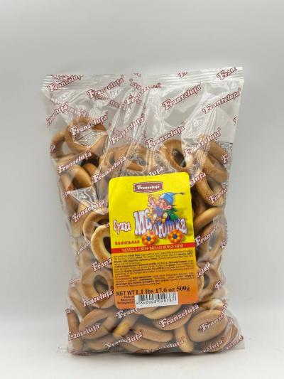 FRANZELUTA VANILLA CRISP BREAD RINGS MINI 500G