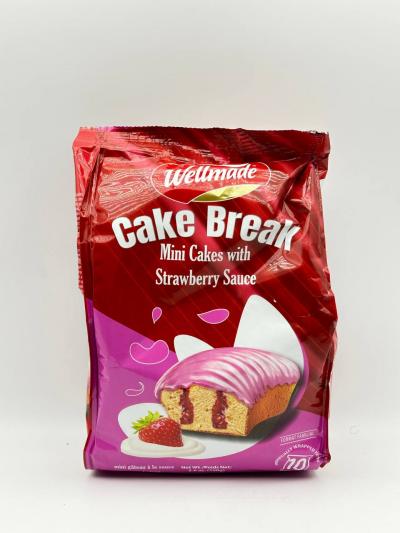 WELLMADE CAKE BREAK MINI CAKES WITH STRAWBERRY SAUCE 160G